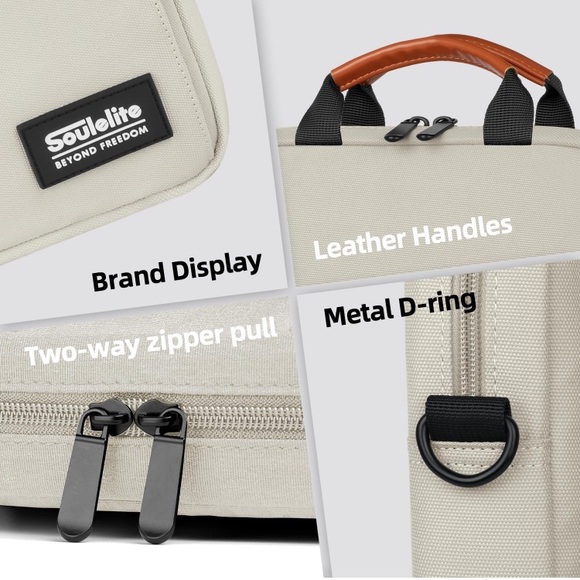 (1896) SoulElite Laptop or Tablet Sleeve Bag Creamy White Color - Picture 2 of 7